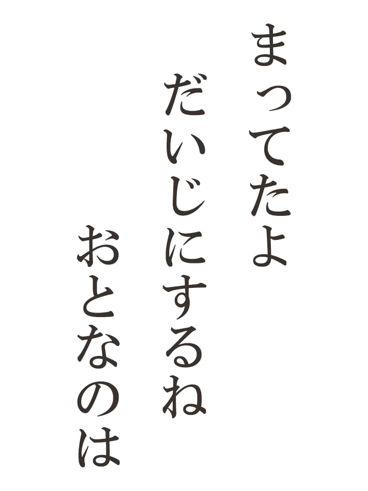 まってたよ だいじにするね おとなのは