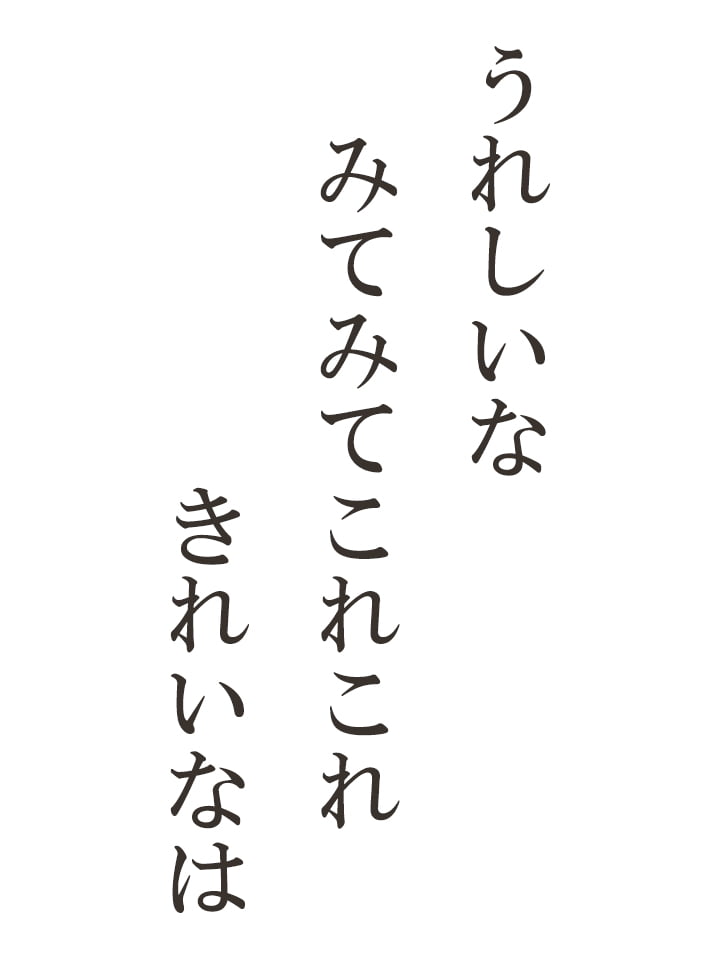 うれしいな みてみてこれこれ きれいなは